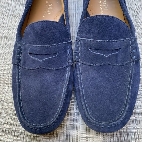 Polo Ralph Lauren Reynold Driver Shoes Navy Blue Suede Penny Loafers Preppy 12D main image 11
